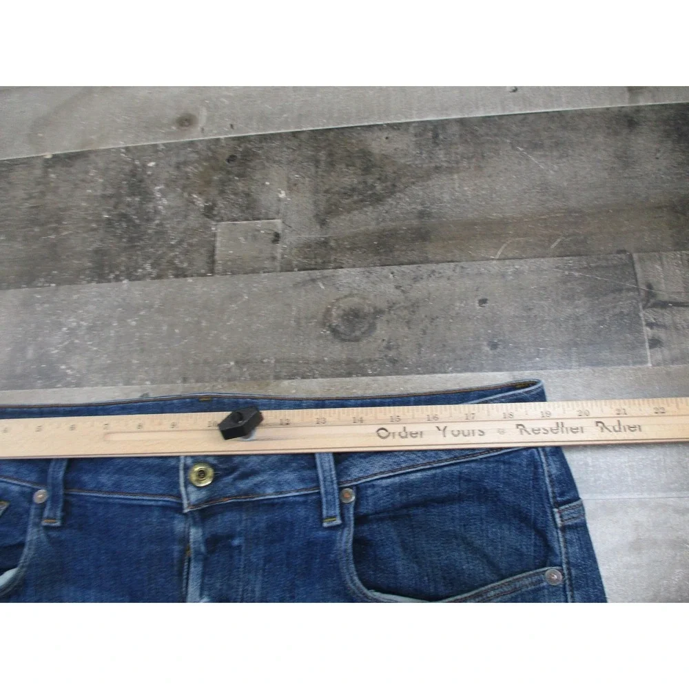 G-Star RAW 3301 Slim Jeans Mens 36x34 Blue Denim Button Fly Straight Fit Pants